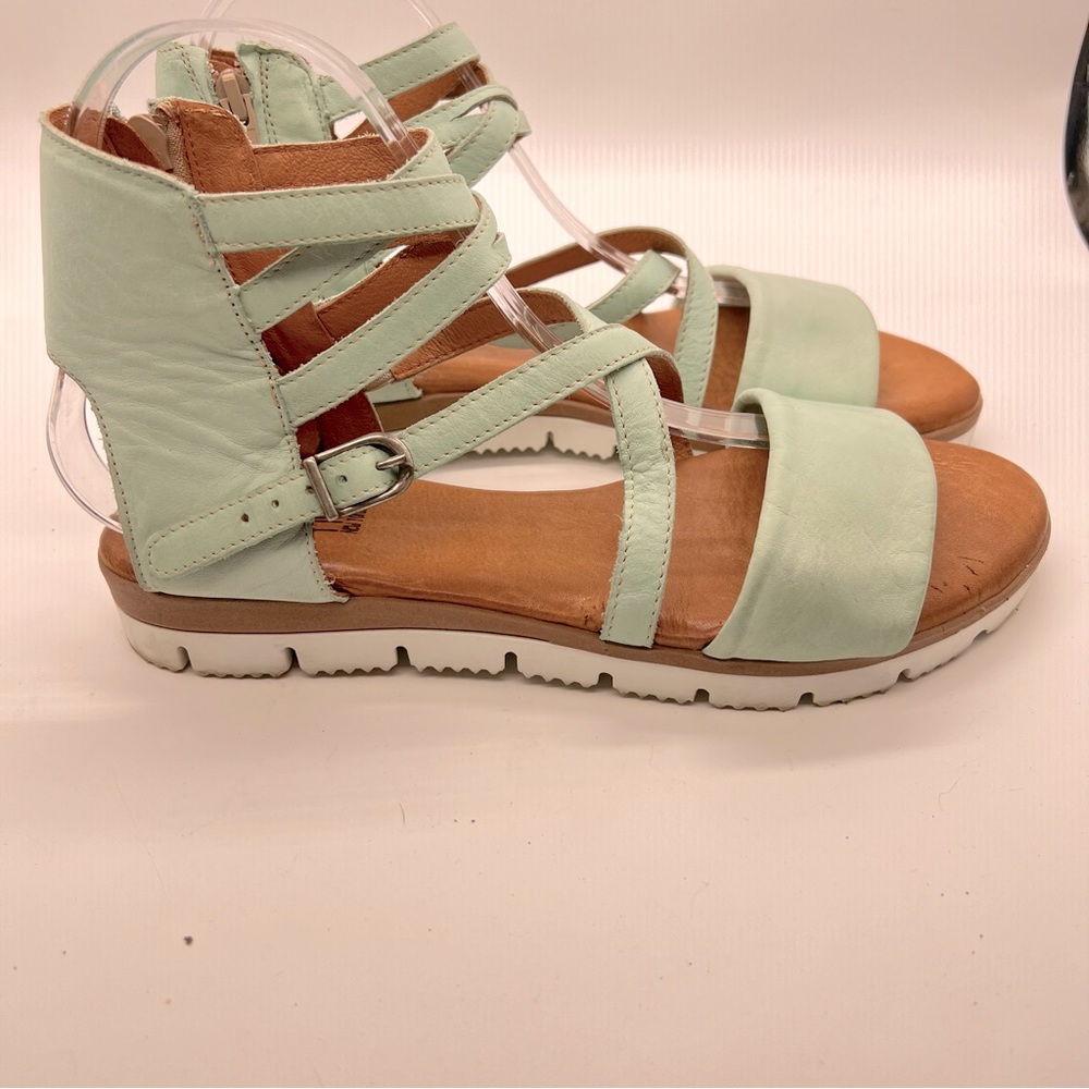 Miz Mooz Shanley Sandals Mint Green Leather 40 Gladiator Strappy 9-9.5